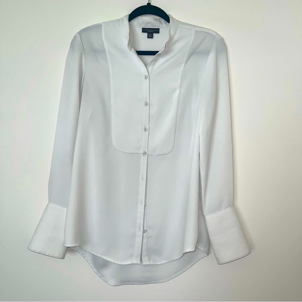 Victoria Beckham for Target White Button-Front Blouse